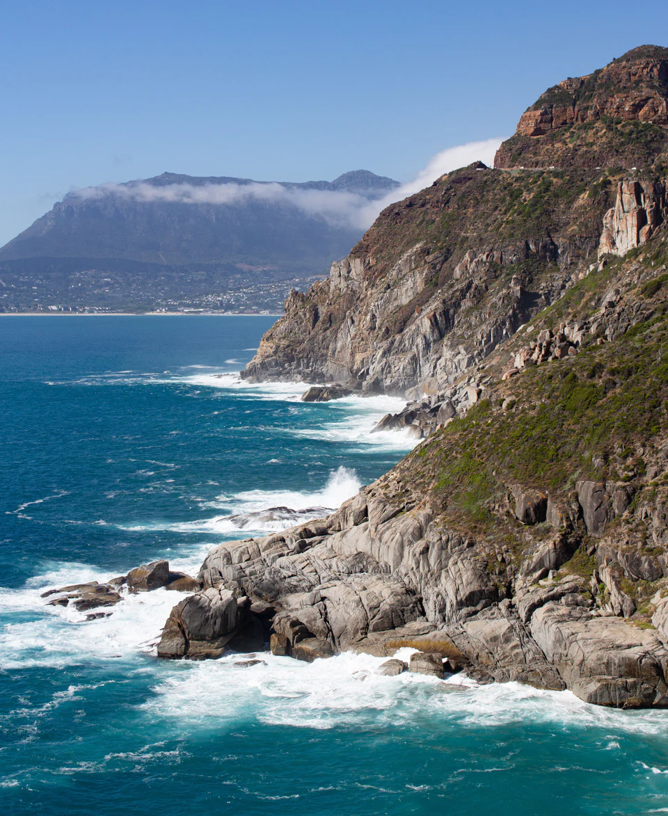 Atlantic waves against the rocky Cape Peninsula coastline